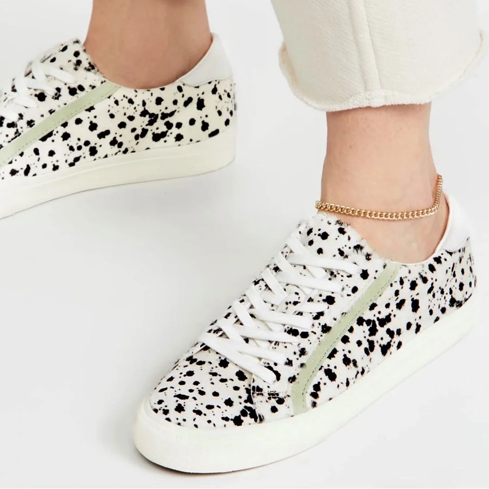 Madewell Unisex White Multi Splatter-Painted Calf Hair Sidewalk Low-Top Sneakers - Picture 1 of 10